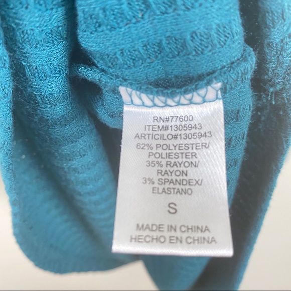 Chaser BUNDLE 2 Waffle Knit Thermal Metal Buttons Purple Teal Women's Size Small - Picture 10 of 13